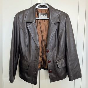Vintage Genuine Leather Blazer Jacket
